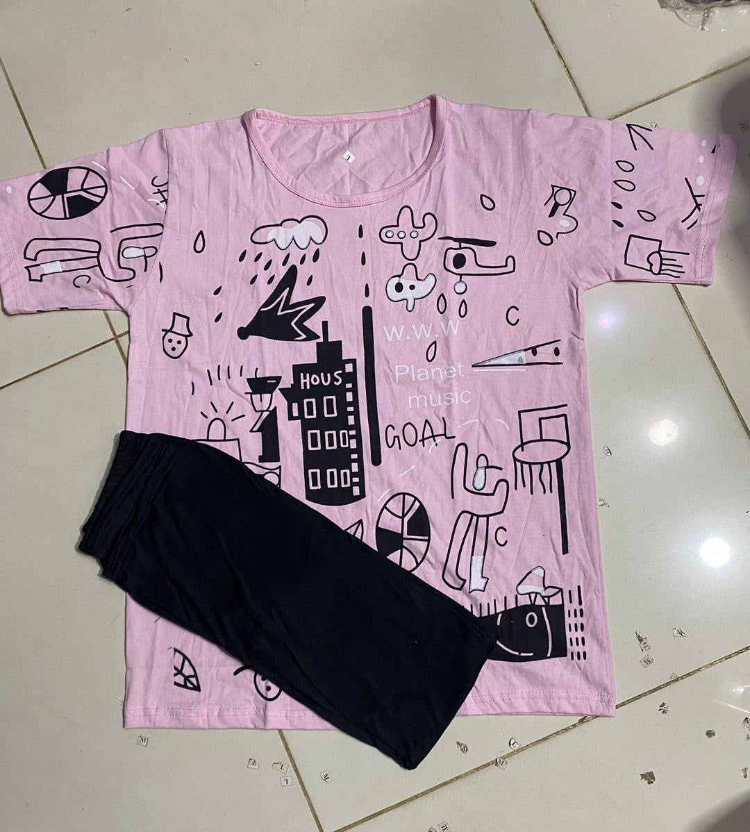 2 Pcs Women's Stitched Cotton Jersey Printed Night
Suit