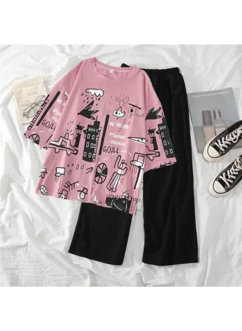 2 Pcs Women's Stitched Cotton Jersey Printed Night
Suit